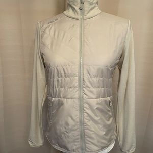 Ralph Lauren RLX Nuage Quilted Jacket with Knit Side Trims, Size X-Small, Cream